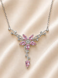 Pembe Sakura Çiçeği 925 Ayar Gümüş Kolye