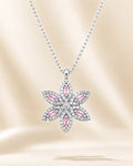 Pembe Zirkon Taşlı Lotus 925 Ayar Gümüş Kolye